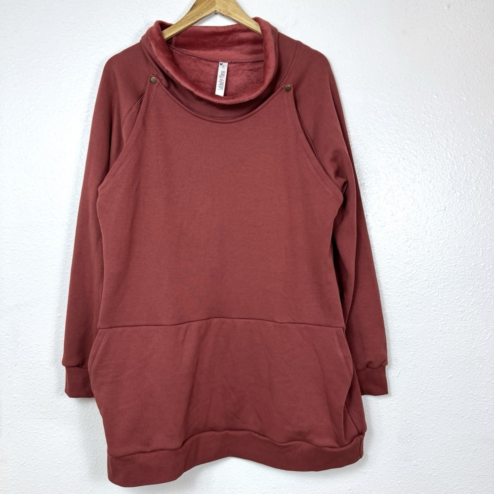 New Latched Mama Harbor Snap Nursing Pullover Women's 2X Rust Pink Breastfeeding